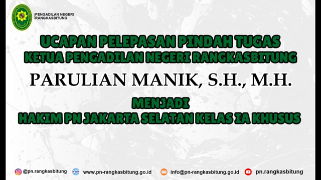 Ucapan Alih Tugas Ketua PN Rangkasbitung Parulian Manik, S.H., M.H.