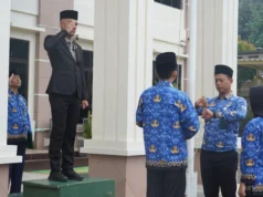 Peringati Hari Lahir Pancasila, PN Rangkasbitung Gelar Upacara Khidmat di Halaman Kantor Upacara Bendera