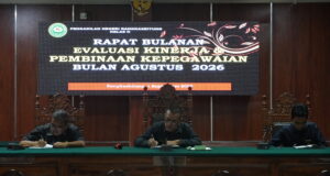 Wakil Ketua PN Rangkasbitung Pimpin Rapat Evaluasi Kinerja dan Pembinaan Kepegawaian Bulan Agustus 2026 Rapat Bulan Agiustus 2026